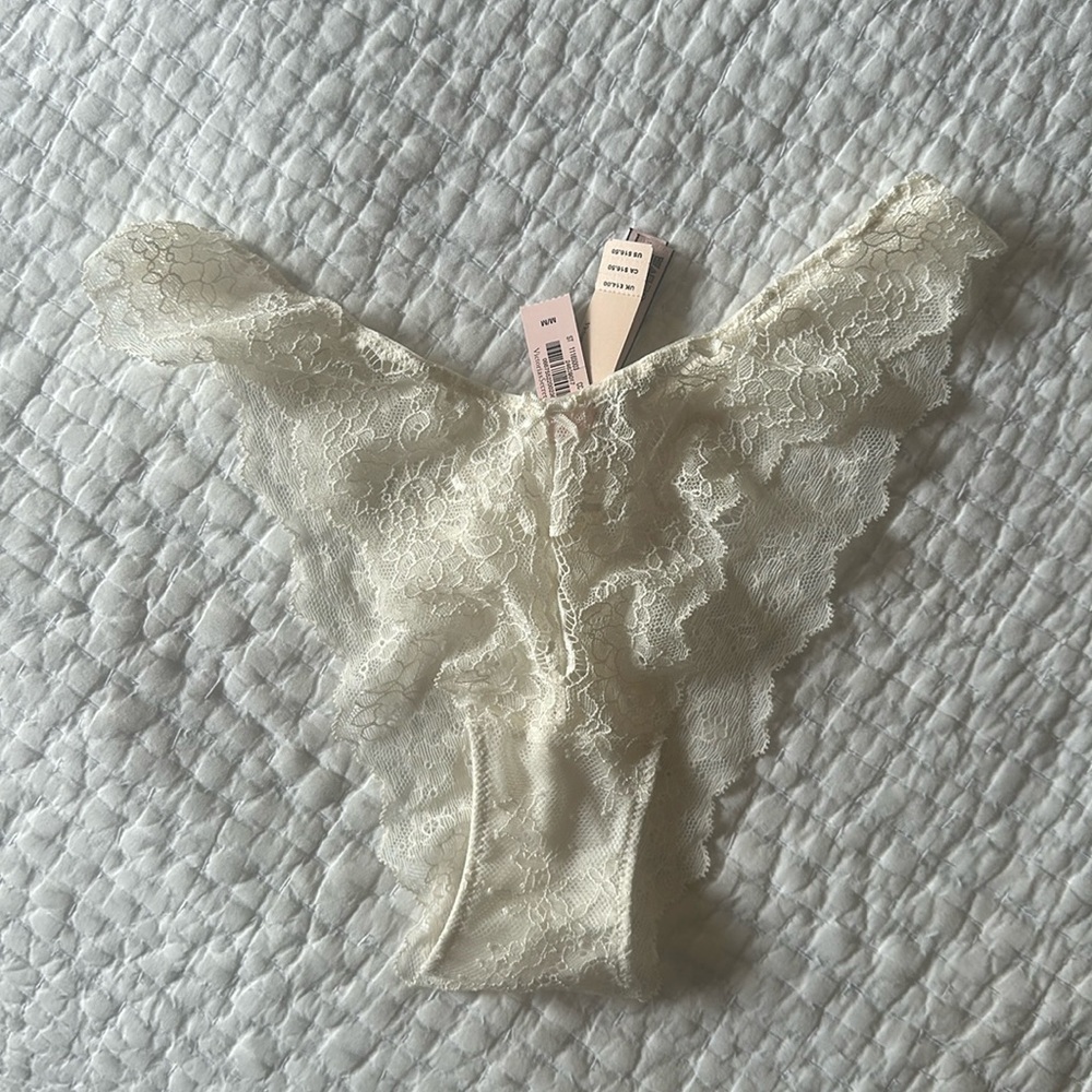 Cream Victoria’s Secret Lace Cheeky Panty